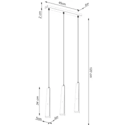 Lampa wisząca PRYSM 3L biała