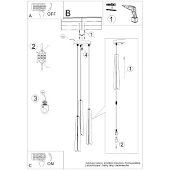 Lampa wisząca PRYSM 3P biała