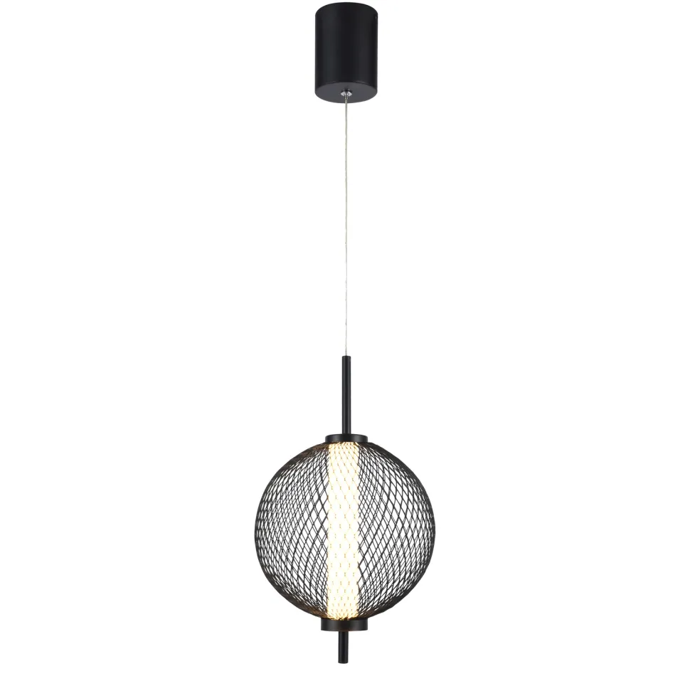 Lampa wisząca PUMA 20cm czarny 10W LED 3000K klosz biały