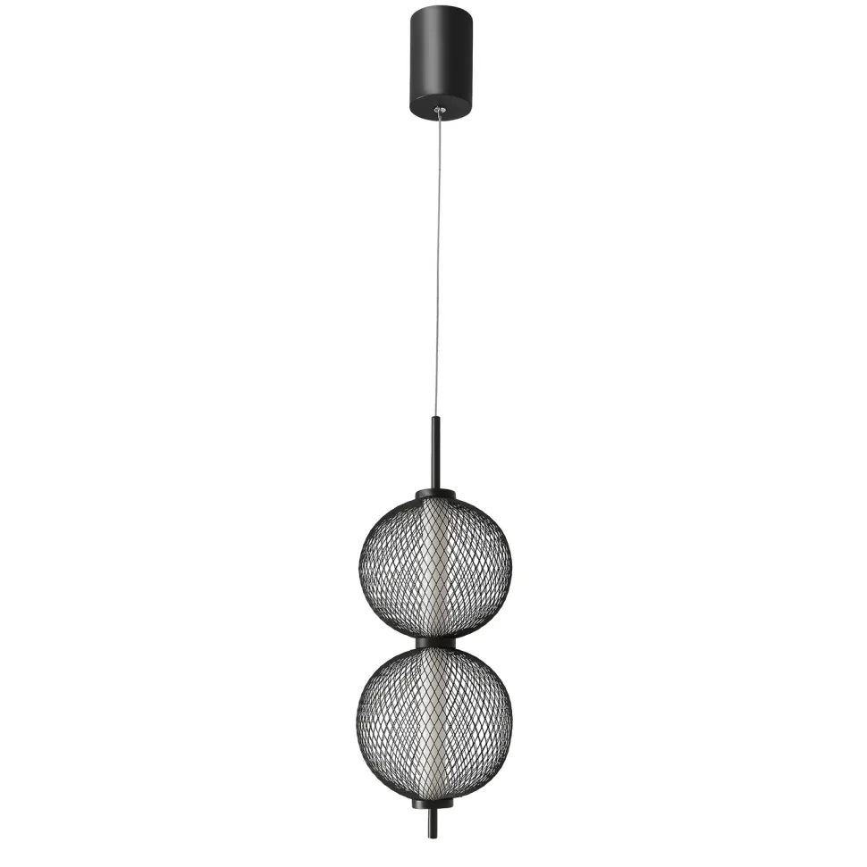 Lampa wisząca PUMA 14cm czarny 10W LED 3000K klosz biały