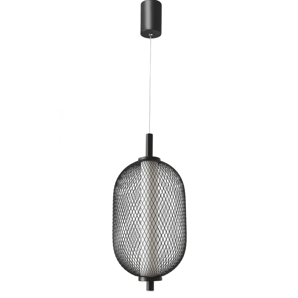 Lampa wisząca PUMA 15cm czarny 10W LED 3000K klosz biały