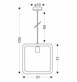 Lampa wisząca Quadro czarny+beżowy 1x40W  E27