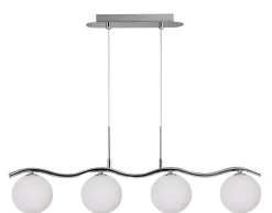 Lampa wisząca Ramon chromowy 4x40W G9  klosz biały