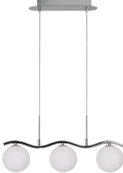 Lampa wisząca Ramon chromowy 3x40W G9  klosz biały