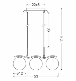 Lampa wisząca Ramon chromowy 3x40W G9  klosz biały