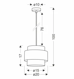 Lampa wisząca Rattan czarny 1x40W E27  abażur biały+kremowy