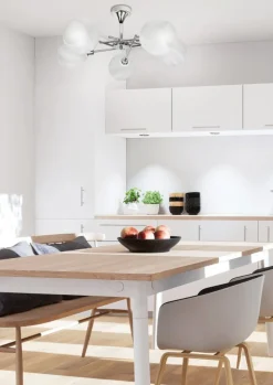 Lampa wisząca Raul 5x40W E27 chrom klosz  biały