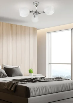 Lampa wisząca Raul 3x40W E27 chrom klosz  biały