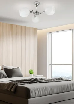 Lampa wisząca Raul 3x40W E27 chrom klosz  biały