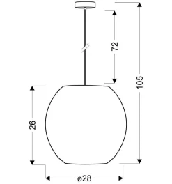 Lampa wisząca Rica 28 1x40W E27 zielony  + linka 85-10523