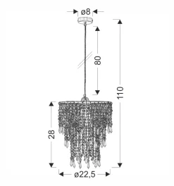 Lampa wisząca Rina chromowy 1x60W E27