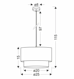 Lampa wisząca Ritana biały 1x60 E27  abażur beżowy+biały