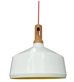 Lampa wisząca Robinson 36 1x60W E27  biały / wnętrze żółte