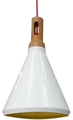 Lampa wisząca Robinson 26 1x60W E27  biały / wnętrze żółte