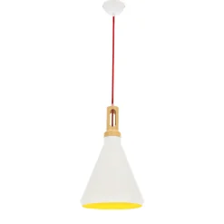 Lampa wisząca Robinson 26 1x60W E27  biały / wnętrze żółte