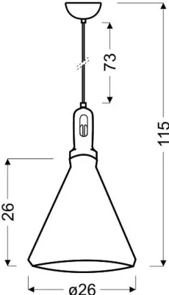 Lampa wisząca Robinson 26 1x60W E27  biały / wnętrze żółte