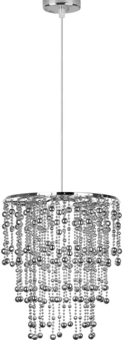 Lampa wisząca Roni 1x60W E27 abażur  chromowy