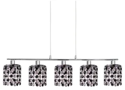 Lampa wisząca Royal 5x40W G9  chrom+kryształki czarne