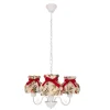 Lampa wisząca ROZANO biały 3x40W E27  abażur kwiatowy