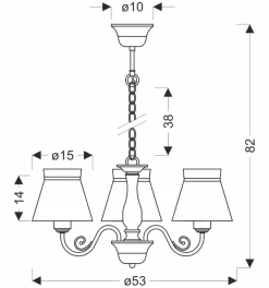 Lampa wisząca ROZANO biały 3x40W E27  abażur kwiatowy