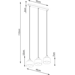 Lampa wisząca SAVAR 3 czarna
