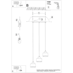 Lampa wisząca SAVAR 3 czarna