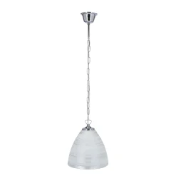 Lampa wisząca Scordia chromowy 1x60W E27  klosz biały+srebrny