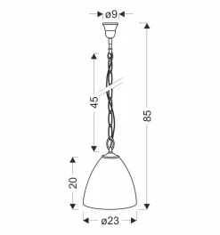 Lampa wisząca Scordia chromowy 1x60W E27  klosz biały+srebrny