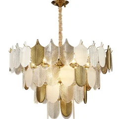 Lampa wisząca SECRET biało złota 80 cm