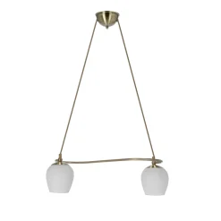 Lampa wisząca Serano patynowy 2x60W E27  klosz biały