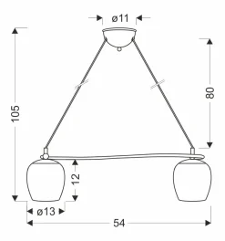 Lampa wisząca Serano patynowy 2x60W E27  klosz biały
