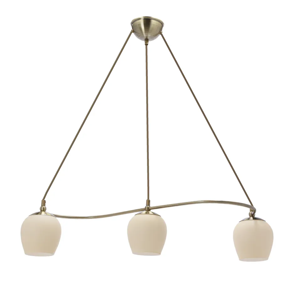 Lampa wisząca Serano patynowy 3x60W E27 klosz kremowy