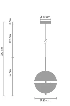 Lampa wisząca SFERA-1 LED złota 20 cm