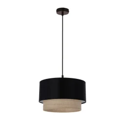 Lampa wisząca Sferia czarny 1x60W E27  abażur czarny+beżowy