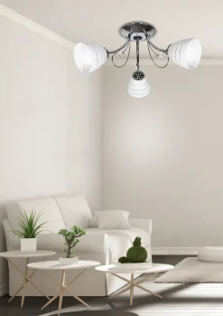 Lampa wisząca Simpli 3*40W E27  chrom   z kryształkiem+klosz z paskiem