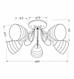 Lampa wisząca Simpli 5*40W E27  chrom z kryształkiem+klosz z paskiem