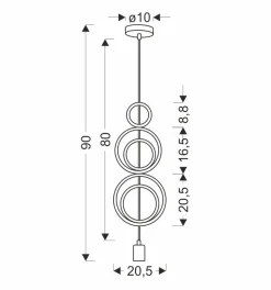 Lampa wisząca Single h5 1x20W E27 iq kids mix kolor