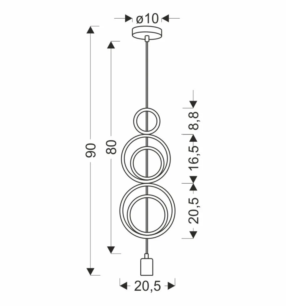 Lampa wisząca Single h5 1x20W E27 iq kids mix kolor