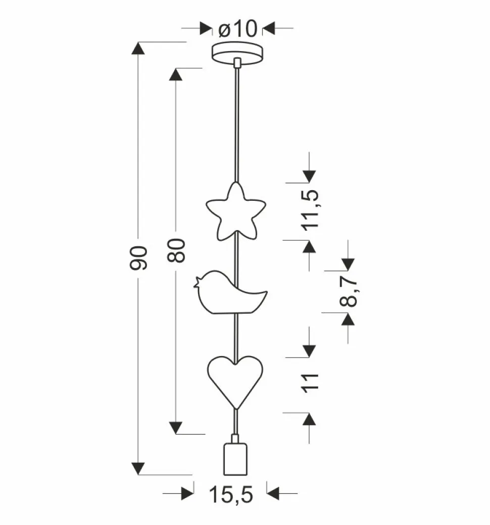 Lampa wisząca Single hbs 1x20W E27 iq kids różowy