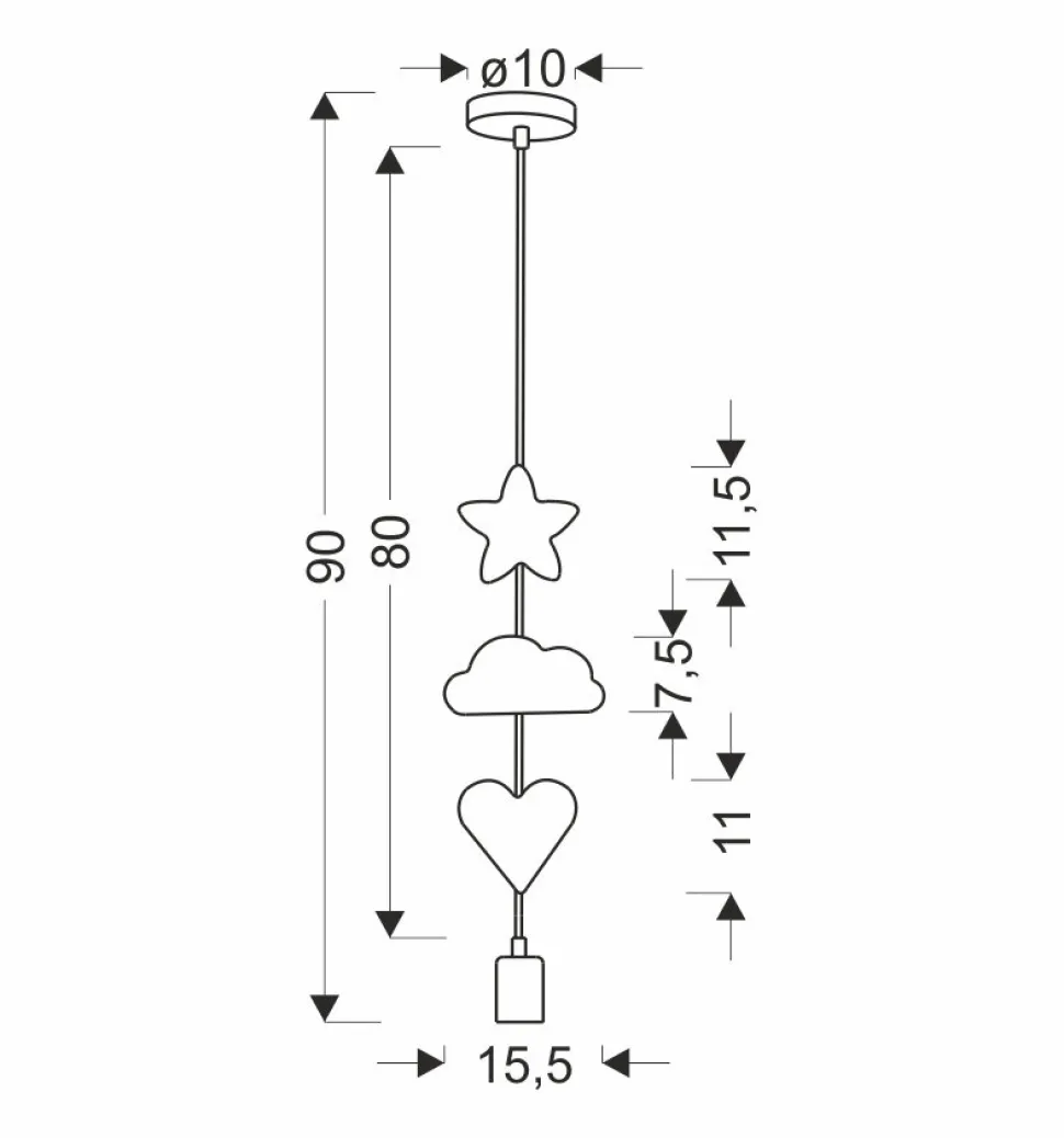 Lampa wisząca Single hcs 1x20W E27 iq kids różowy+niebieski+biały