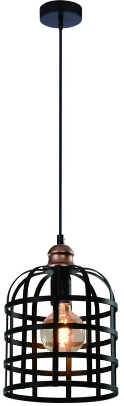 Lampa wisząca Soleto miedziany 1x40W E27 klosz czarny