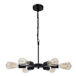 Lampa wisząca Sparta czarny 6x60W E27