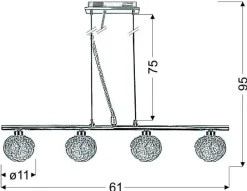 Lampa wisząca Sphere 4x40W G9 chrom