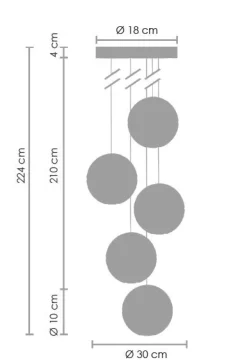 Lampa wisząca STARLIGHT-5 kryształowa 30 cm