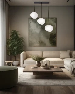 Lampa wisząca STONES czarny 20cm 3x40W  E27 klosz biały