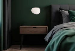 Lampa wisząca STONES czarny 25cm 1x40W  E27 klosz biały