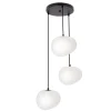 Lampa wisząca STONES talerz czarny 20cm  3x40W E27 klosz biały