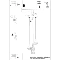 Lampa wisząca SUBA 3P czarna
