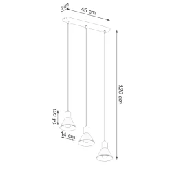 Lampa wisząca TALEJA 3 czarna [E27]