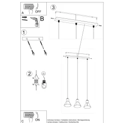 Lampa wisząca TAZILA 3 biała [ES111]
